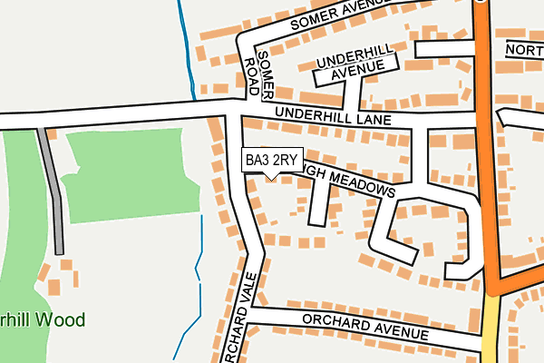 BA3 2RY map - OS OpenMap – Local (Ordnance Survey)