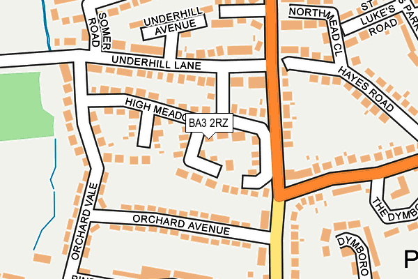 BA3 2RZ map - OS OpenMap – Local (Ordnance Survey)