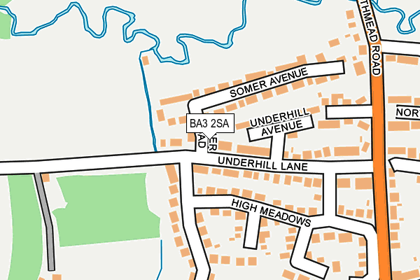 BA3 2SA map - OS OpenMap – Local (Ordnance Survey)