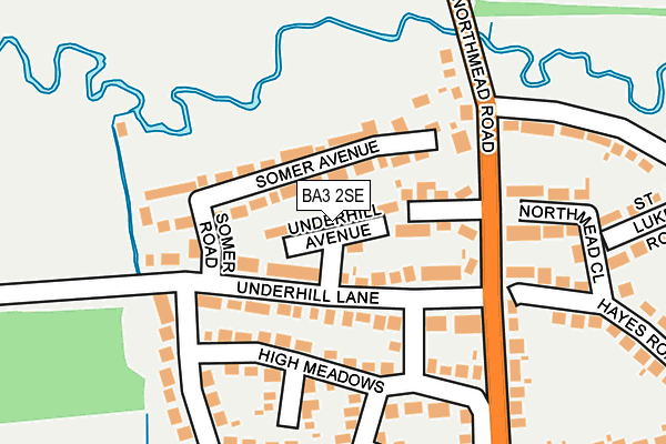 BA3 2SE map - OS OpenMap – Local (Ordnance Survey)