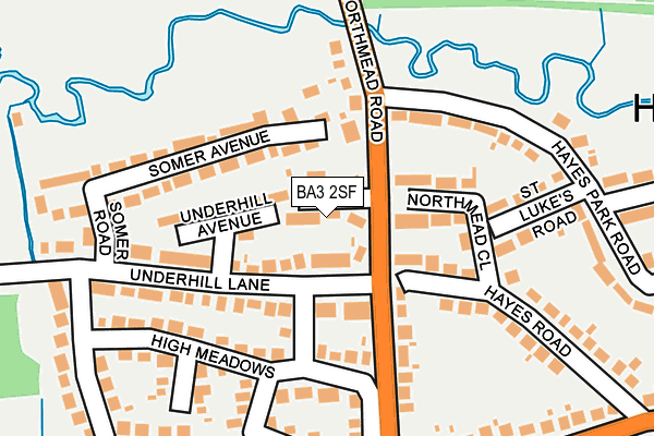 BA3 2SF map - OS OpenMap – Local (Ordnance Survey)