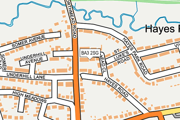 BA3 2SG map - OS OpenMap – Local (Ordnance Survey)