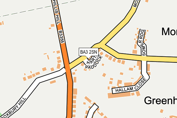 BA3 2SN map - OS OpenMap – Local (Ordnance Survey)