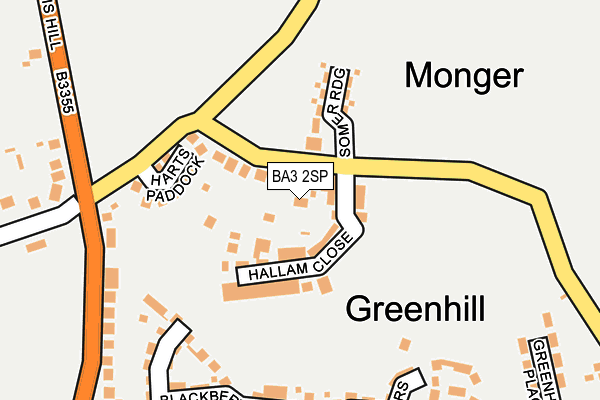 BA3 2SP map - OS OpenMap – Local (Ordnance Survey)