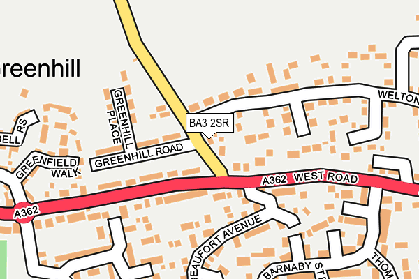 BA3 2SR map - OS OpenMap – Local (Ordnance Survey)