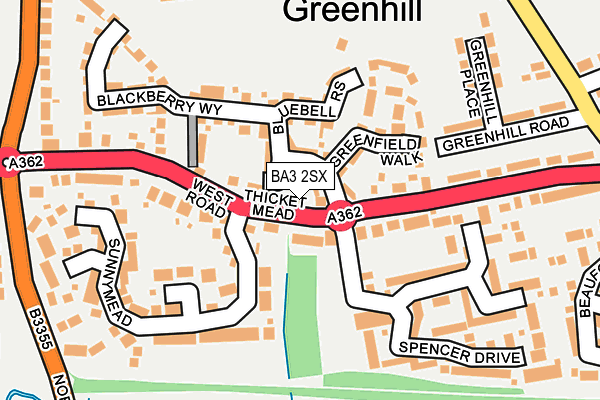 BA3 2SX map - OS OpenMap – Local (Ordnance Survey)