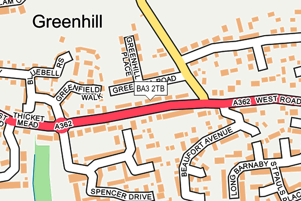 BA3 2TB map - OS OpenMap – Local (Ordnance Survey)