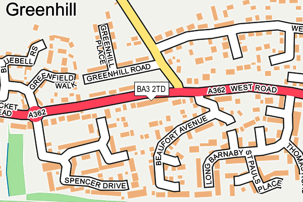 BA3 2TD map - OS OpenMap – Local (Ordnance Survey)