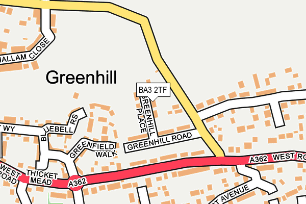 BA3 2TF map - OS OpenMap – Local (Ordnance Survey)