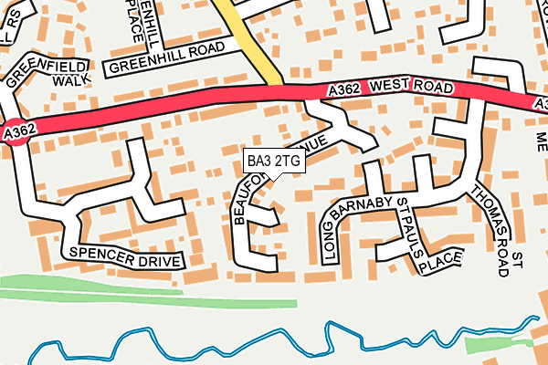 BA3 2TG map - OS OpenMap – Local (Ordnance Survey)
