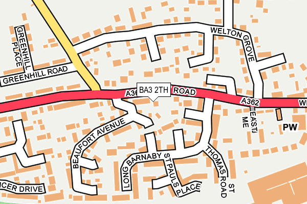 BA3 2TH map - OS OpenMap – Local (Ordnance Survey)