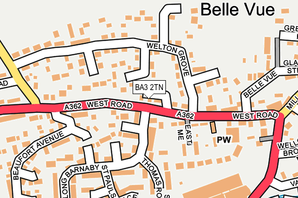 BA3 2TN map - OS OpenMap – Local (Ordnance Survey)