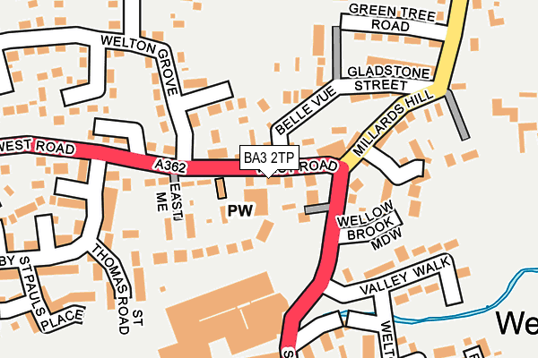 BA3 2TP map - OS OpenMap – Local (Ordnance Survey)