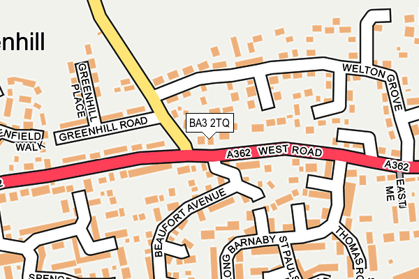 BA3 2TQ map - OS OpenMap – Local (Ordnance Survey)