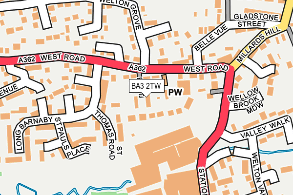 BA3 2TW map - OS OpenMap – Local (Ordnance Survey)