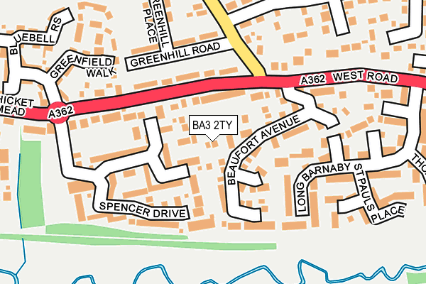 BA3 2TY map - OS OpenMap – Local (Ordnance Survey)