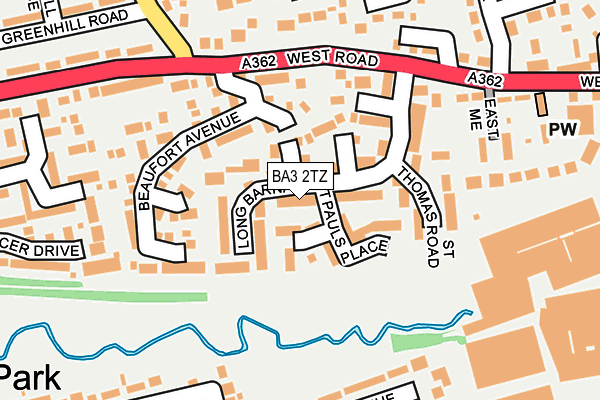 BA3 2TZ map - OS OpenMap – Local (Ordnance Survey)