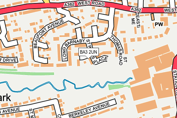 BA3 2UN map - OS OpenMap – Local (Ordnance Survey)