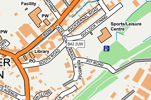 BA3 2UW map - OS OpenMap – Local (Ordnance Survey)