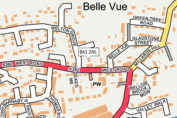 BA3 2WL map - OS OpenMap – Local (Ordnance Survey)