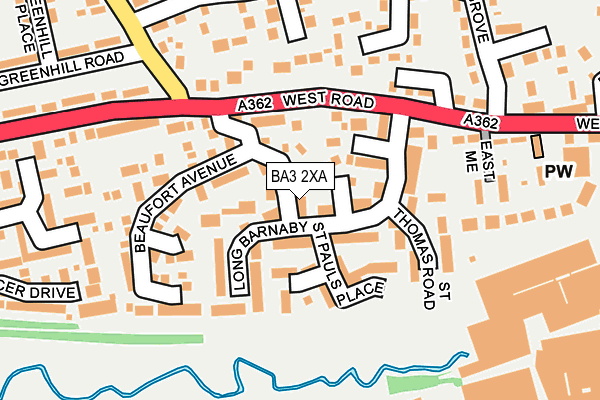 BA3 2XA map - OS OpenMap – Local (Ordnance Survey)