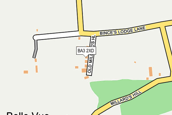 BA3 2XD map - OS OpenMap – Local (Ordnance Survey)