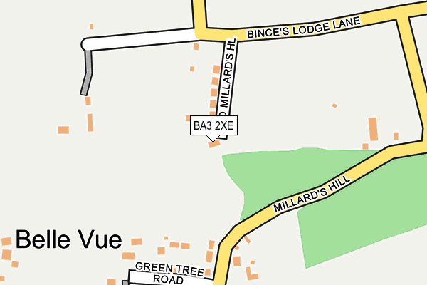 BA3 2XE map - OS OpenMap – Local (Ordnance Survey)