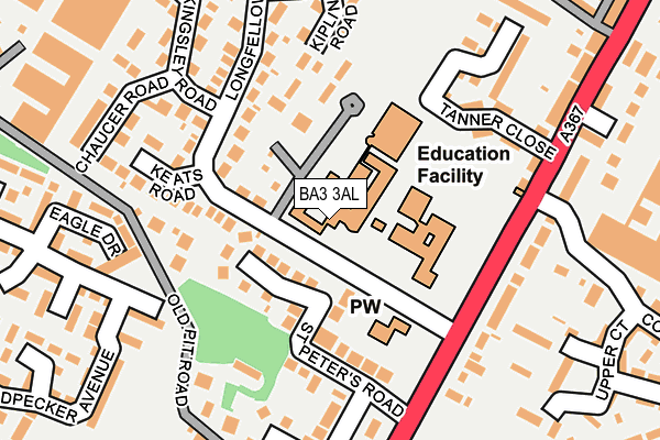 BA3 3AL map - OS OpenMap – Local (Ordnance Survey)