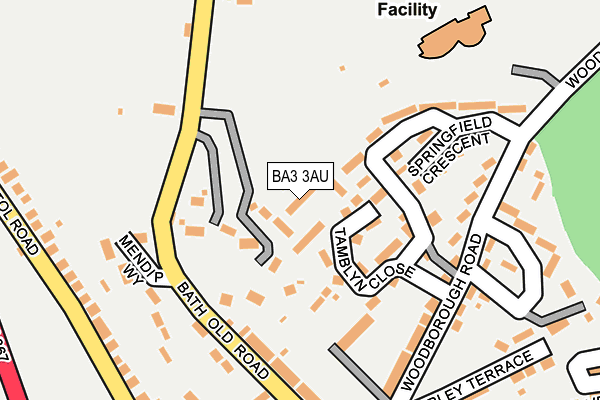 BA3 3AU map - OS OpenMap – Local (Ordnance Survey)