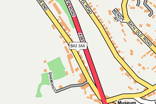 BA3 3AX map - OS OpenMap – Local (Ordnance Survey)