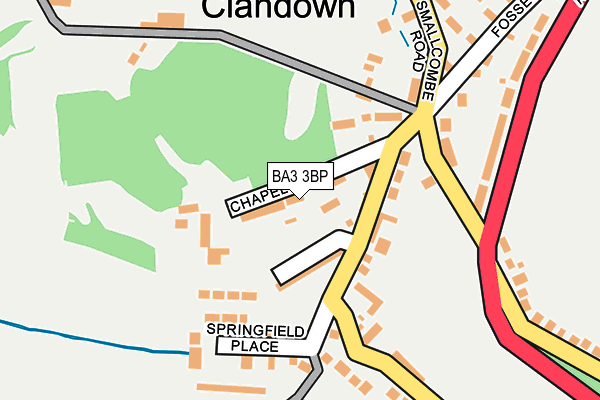 BA3 3BP map - OS OpenMap – Local (Ordnance Survey)