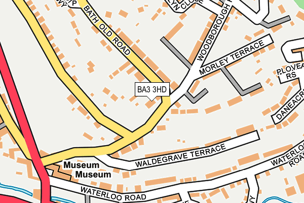 BA3 3HD map - OS OpenMap – Local (Ordnance Survey)