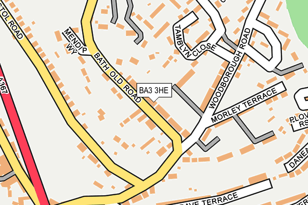 BA3 3HE map - OS OpenMap – Local (Ordnance Survey)