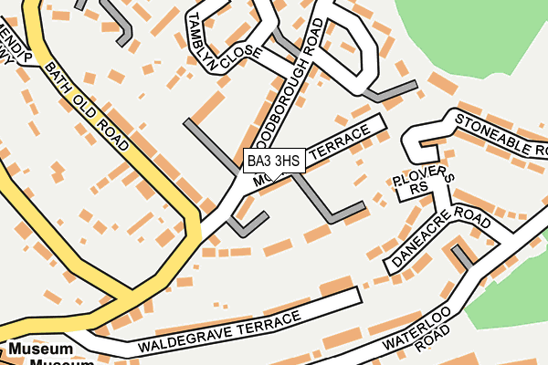 BA3 3HS map - OS OpenMap – Local (Ordnance Survey)