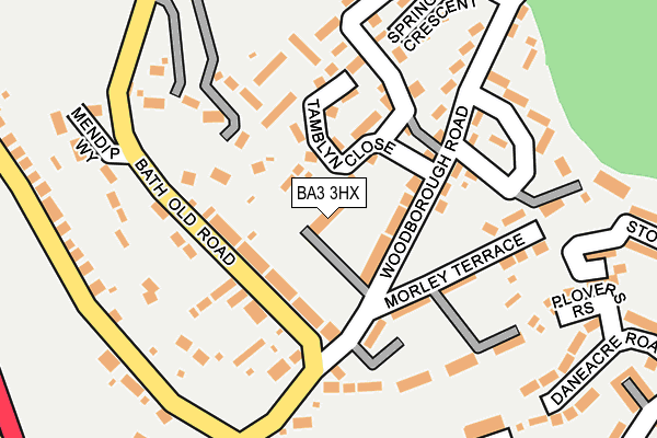 BA3 3HX map - OS OpenMap – Local (Ordnance Survey)