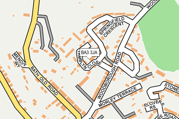 BA3 3JA map - OS OpenMap – Local (Ordnance Survey)