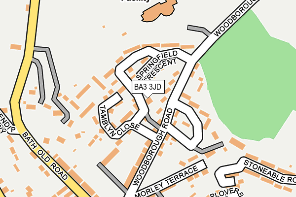 BA3 3JD map - OS OpenMap – Local (Ordnance Survey)