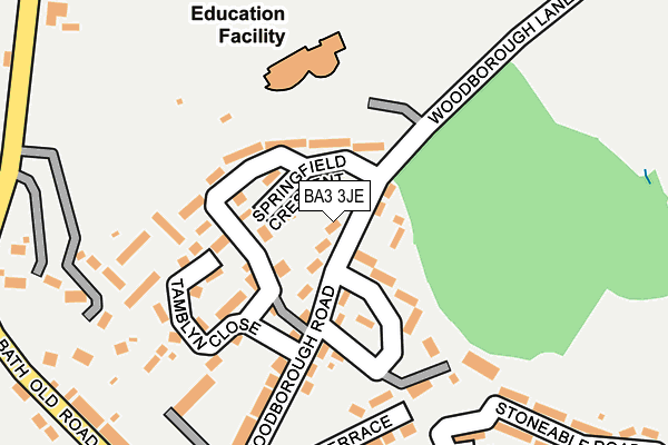 BA3 3JE map - OS OpenMap – Local (Ordnance Survey)