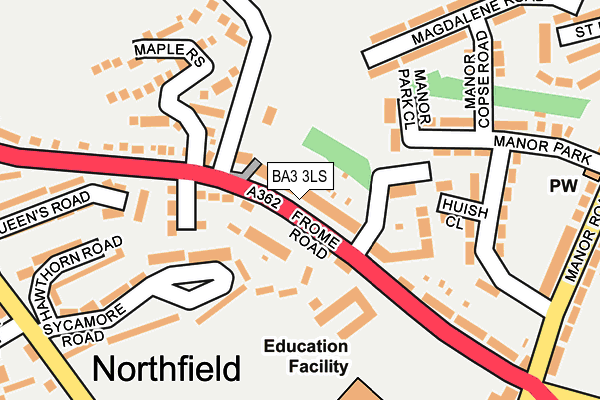 BA3 3LS map - OS OpenMap – Local (Ordnance Survey)