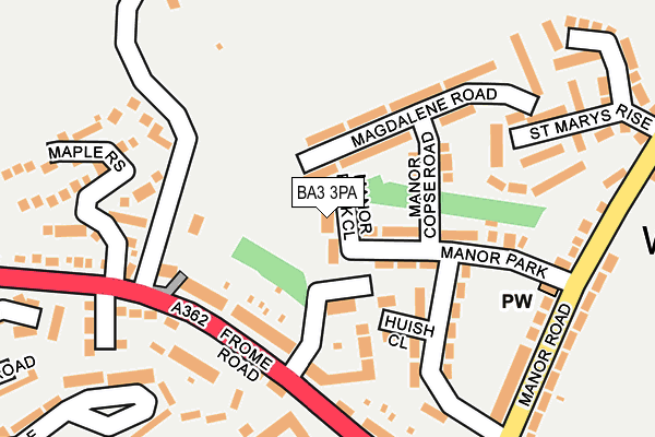 BA3 3PA map - OS OpenMap – Local (Ordnance Survey)