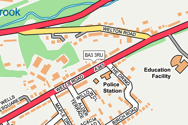 BA3 3RU map - OS OpenMap – Local (Ordnance Survey)