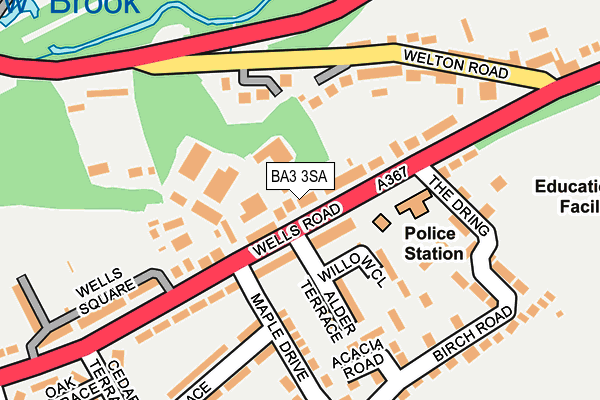 BA3 3SA map - OS OpenMap – Local (Ordnance Survey)