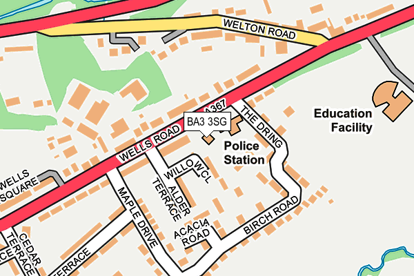 BA3 3SG map - OS OpenMap – Local (Ordnance Survey)