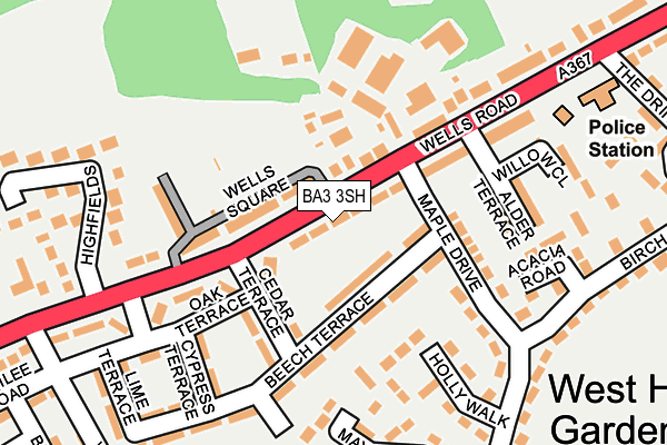 BA3 3SH map - OS OpenMap – Local (Ordnance Survey)