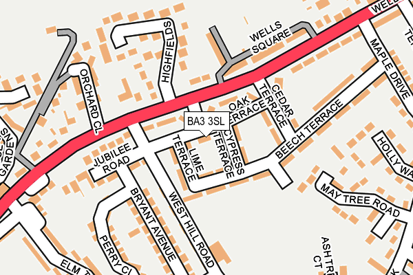 BA3 3SL map - OS OpenMap – Local (Ordnance Survey)