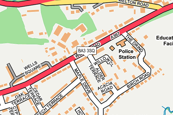 BA3 3SQ map - OS OpenMap – Local (Ordnance Survey)