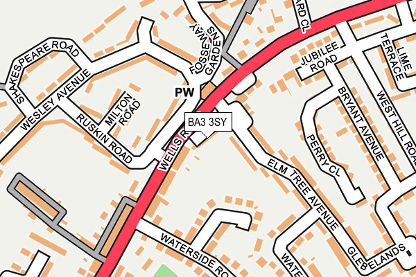 BA3 3SY map - OS OpenMap – Local (Ordnance Survey)