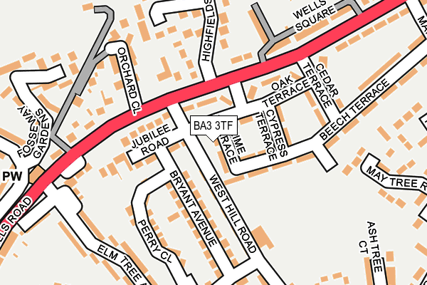 BA3 3TF map - OS OpenMap – Local (Ordnance Survey)