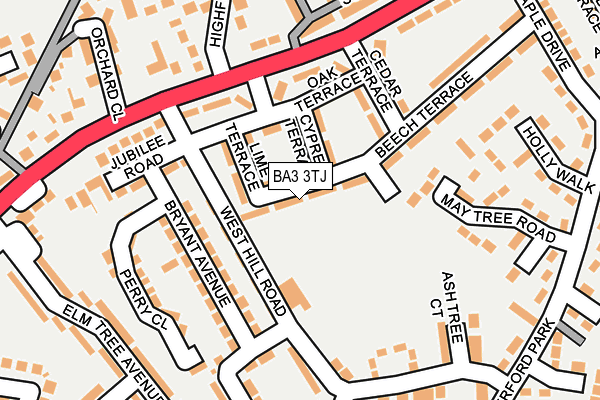 BA3 3TJ map - OS OpenMap – Local (Ordnance Survey)