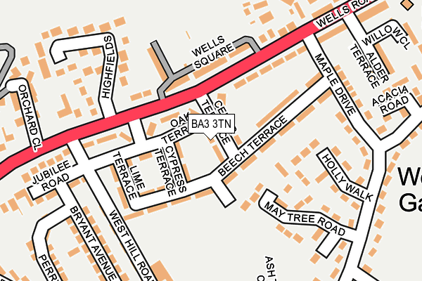 BA3 3TN map - OS OpenMap – Local (Ordnance Survey)